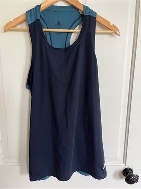adidas Women's Navy Tank Top with Teal Accents